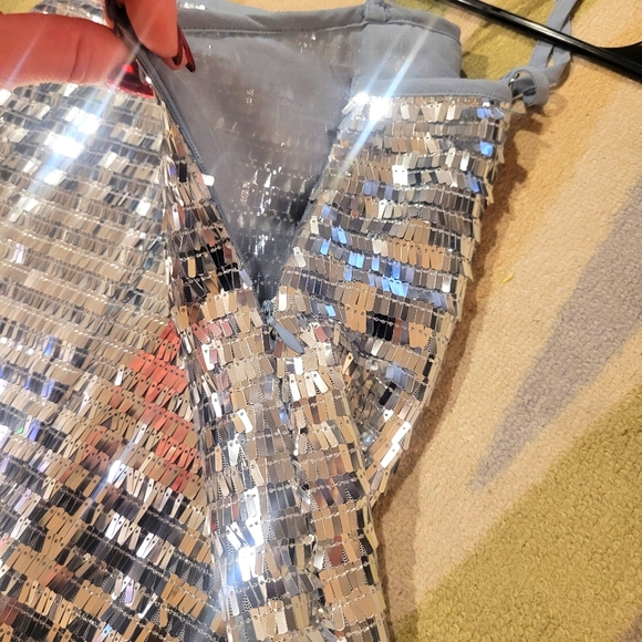 NWT Sequin Mini Dress Lined with Adjustable Straps - Picture 5 of 8